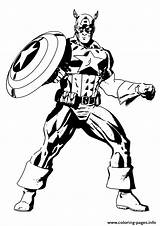 Coloring Captain America Superhero Pages Printable sketch template
