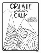 Mindfulness Coloring Pages Sheets School Calm Down Counselor Corner Office Pdf Fun sketch template