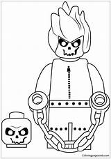Lego Ghost Pages Rider Coloring Color Kids sketch template