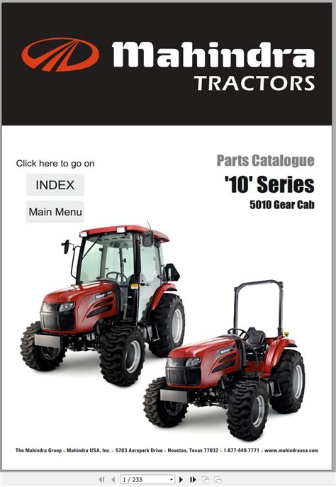 mahindra tractor  series  gear cab parts manual auto repair manual forum heavy