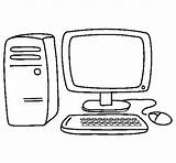 Computer Coloring Book Clipart sketch template