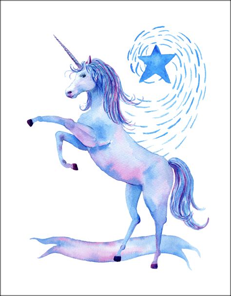 printable watercolor unicorn pictures   creative