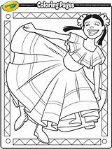 Coloring Mayo Cinco Pages Dancer Crayola Folklorico Drawing Sheets Kids Print Mexican Heritage Hispanic Dance Ballet Color Printable Adult Month sketch template