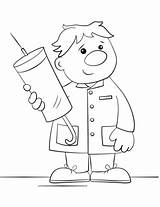 Doctor Coloring Pages Syringe Cartoon Community Professions Helper Printable Getcolorings Categories Getdrawings sketch template