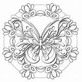 Mandala Butterfly Coloring Mandalas Pages Papillon Colorear Schmetterling Sheets Choose Board Drawing sketch template