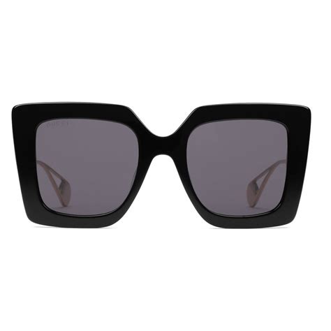 gucci square frame sunglasses glossy black gucci eyewear avvenice