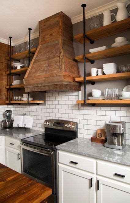 ideas farmhouse style joanna gaines open shelves   rustic kitchen cabinets rustic