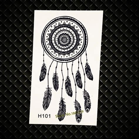 hot sell black henna dream catcher temporary tattoo sticker women body