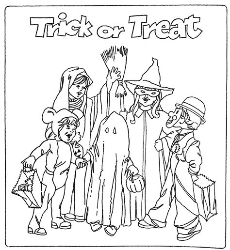 trick  treat printable coloring page  print  color