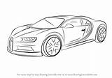 Bugatti Chiron Drawing Car Draw Easy Sports Outline Sketch Coloring Pages Cars Step Drawings Template Tutorials Learn Police Clipart Sport sketch template