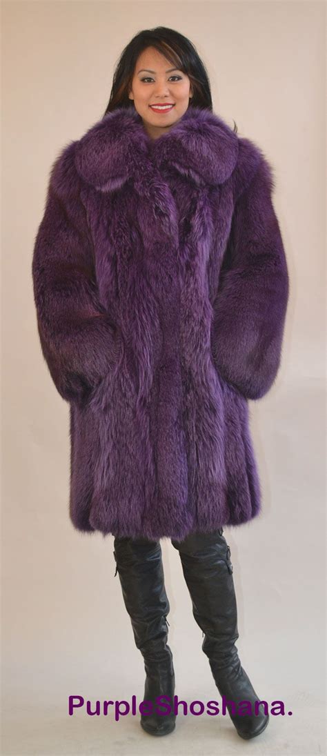 perfect purple fox fur coat coat purple fur