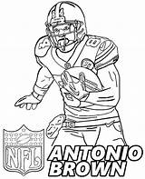 Coloring Pages Football Brown Antonio Player Steelers Nfl American Cleveland Pittsburgh Brady Colts Printable Tom Players Helmet Famous Show Indianapolis sketch template