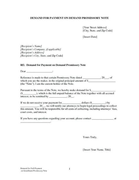 promissory note tuition fee sample letter template lab
