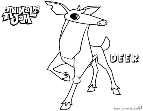 animal jam coloring pages deer  printable coloring pages