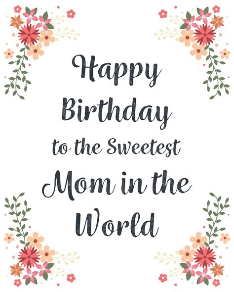 birthday card  mom printable printable templates