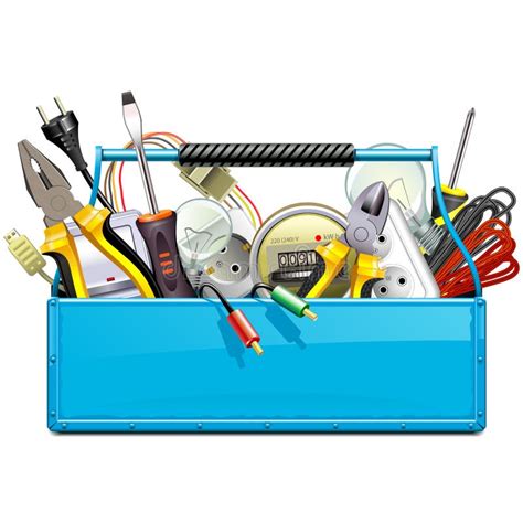 vector blue toolbox  electric tools stock vector illustration