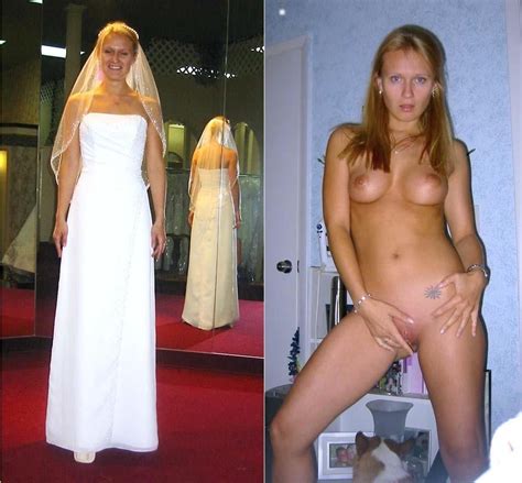 wifebucket dressed undressed photo of a sexy bride