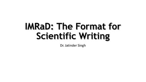 imrad  format  scientific writing