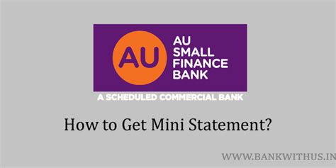 au small finance bank mini statement bank