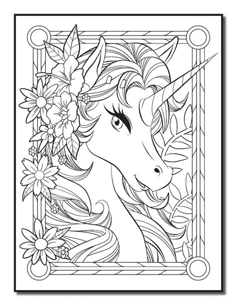 unicorn  flowers coloring pages