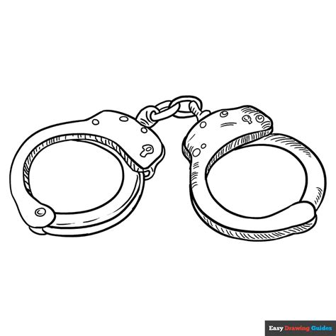 handcuffs coloring page easy drawing guides