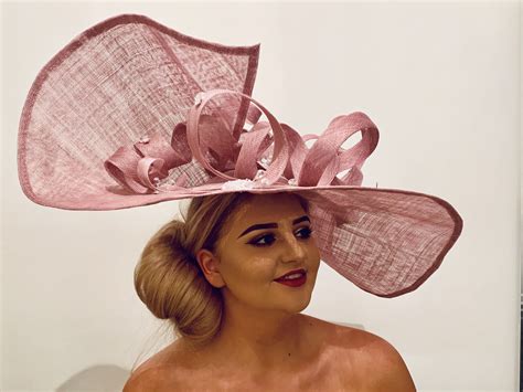 pink bespoke large hat race day hats bespoke hats large hats