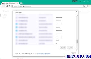 wachtwoorden exporteren en importeren  chrome browser windows