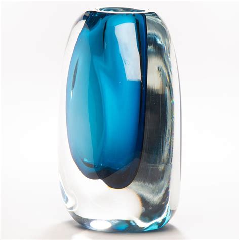 Tall Sommerso Style Blue Art Glass Vase For Sale At 1stdibs