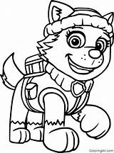 Everest Paw Patrol Coloring Pages Easy Printable Puppy Choose Board Christmas Drawing sketch template