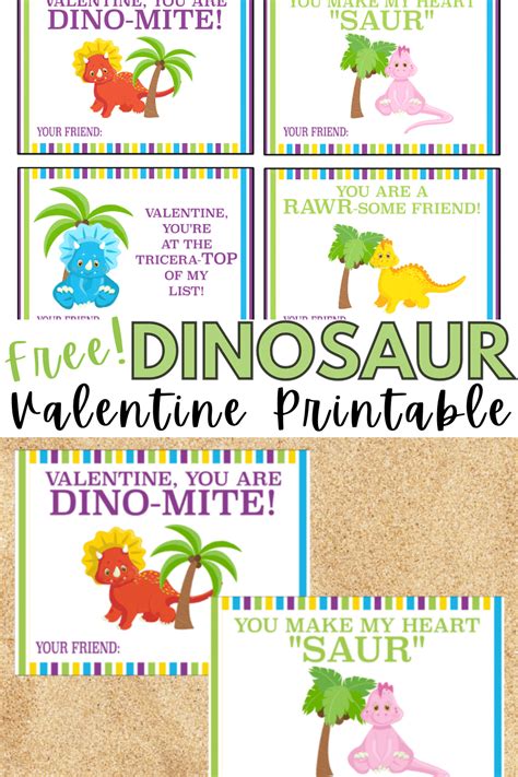 dinosaur valentine puns  printable cards