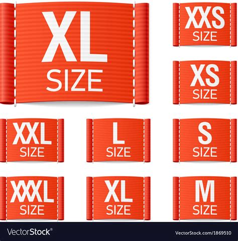 size clothing labels royalty  vector image