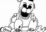 Fazbear Withered Foxy Coloringhome Getdrawings Getcolorings Fnaf2 sketch template