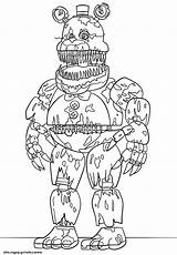 Freddy Coloring Pages Fnaf Kolorowanki Five Nights Print Printable Nightmare Golden Fredbear Colouring Sheets Freddys Kids Animal Scary Color Shadow sketch template