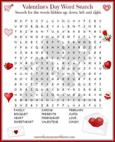 valentines day word search printable valentines words  spelling