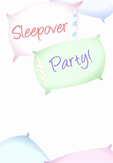 slumber party invitation template   printable sleepover party