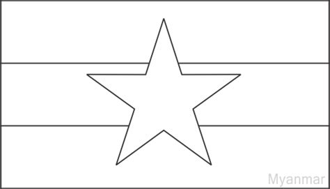 myanmar flag coloring pages learny kids