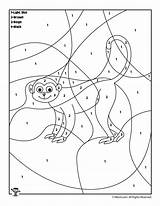 Color Number Coloring Monkey Animal Pages Preschool Printable Kids Activities Numbers Woojr Print Choose Board sketch template