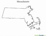 Massachusetts Outline sketch template