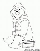 Paddington Bear Orso Aventuras Sentado Disegni Oso Mala Ours Suitcase Assis Valise Stazione Attend Coloriages Bär Maleta Colorkid Kolorowanka Koffer sketch template