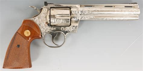 lot  colt python   mag engraved revolver
