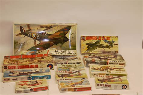 vintage airfix model kits  boxed collection  aircraft models including  scale  spitf
