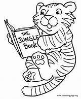 Tiger Coloring Baby Tigers Reading Pages Cute Book Printable Template Colouring Clipart Templates Jungle Books Animals Bubbles Little Cub Shape sketch template