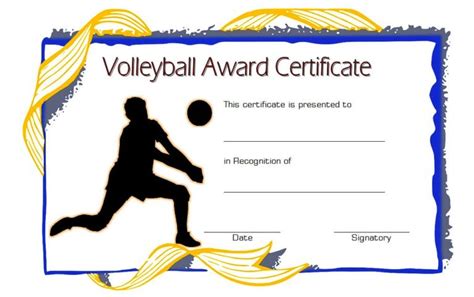 volleyball certificate templates  fresh