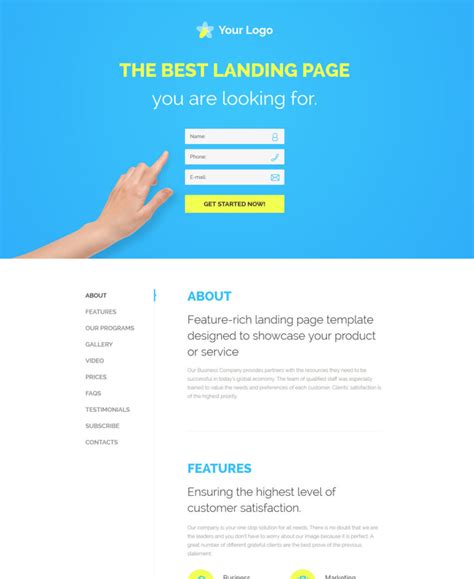 responsive landing page templates   web design