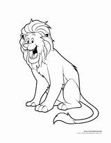 Lion Coloring Sitting Depicting Cartoon sketch template