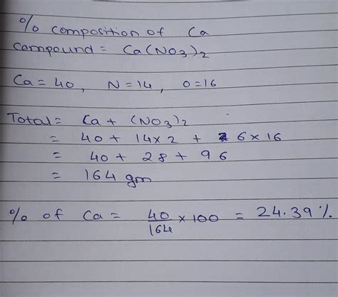 Calculate The Percentage Compositionof Ca In Ca No3 2