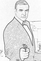 James Bond Coloring Pages Connery Part Sean Filminspector Never Actors Role Last sketch template