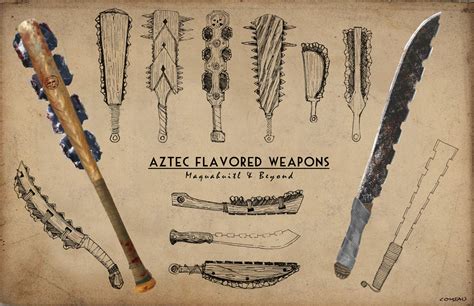 artstation aztec inspired weapons