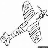 Spitfire Coloring Pages Airplane Airplanes Drawing Online Kids Template Supermarine Thecolor Plane Military Wwii Colouring Color Ww2 Fighter Easy Aircraft sketch template