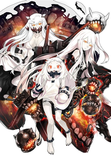 northern ocean hime midway hime and aircraft carrier hime kantai